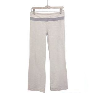 Lululemon Groove Pant Denim womens white gray wide leg legging yoga pants sz 6
